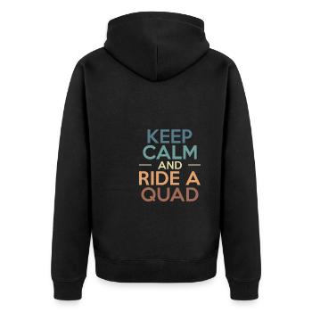 Restez calme et portez un cadeau de quad - Veste à capuche bio Premium Unisexe - noir - Dos - Nico (187cm)