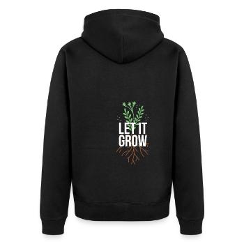 Let It Grow Shirt Gift Gardener - Unisex Premium Organic Zip Hoodie - black - Back - Nico (187cm)