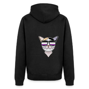 Asexuel Lgbt Japonais Bobtail Cat Asexualité - Veste à capuche bio Premium Unisexe - noir - Dos - Nico (187cm)