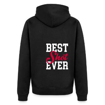 Best Shot Ever Cornhole Shirt Gift - Unisex Premium Organic Zip Hoodie - black - Back - Nico (187cm)