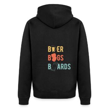 Beer Bags Boards Shirt Cornhole Gift - Unisex Premium Organic Zip Hoodie - black - Back - Nico (187cm)