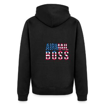 Airmaill Boss USA Flag America Flag Cadeau - Veste à capuche bio Premium Unisexe - noir - Dos - Nico (187cm)