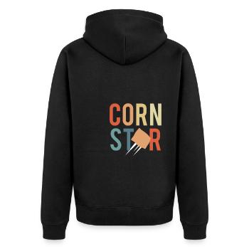 Corn Star Shirt Gift Cornhole - Unisex Premium Organic Zip Hoodie - black - Back - Nico (187cm)