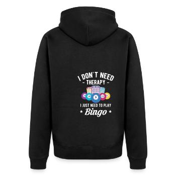Je n’ai pas besoin de thérapie, j’ai juste besoin de jouer au bingo - Veste à capuche bio Premium Unisexe - noir - Dos - Nico (187cm)