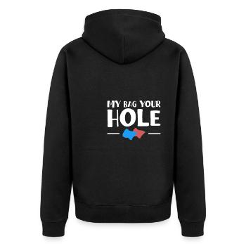 Mon sac Votre trou Cadeau chemise - Veste à capuche bio Premium Unisexe - noir - Dos - Nico (187cm)