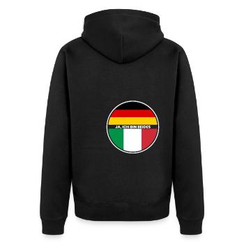 Oui je suis les deux - italien et allemand - Veste à capuche bio Premium Unisexe - noir - Dos - Nico (187cm)