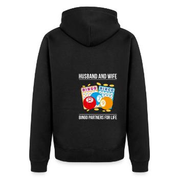 Husband And Wife Bingo Partners For Life - Unisex Premium Organic Zip Hoodie - black - Back - Nico (187cm)