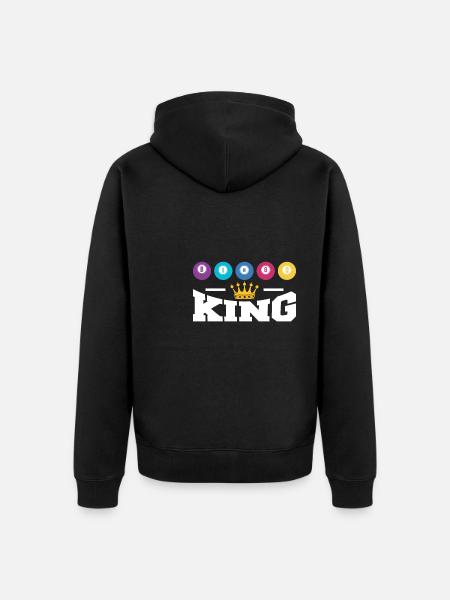 Bingo King Shirt Gift - Unisex Premium Organic Zip Hoodie - black