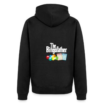 Le cadeau de chemise Bingofahter Père Papa Fête des pères - Veste à capuche bio Premium Unisexe - noir - Dos - Nico (187cm)