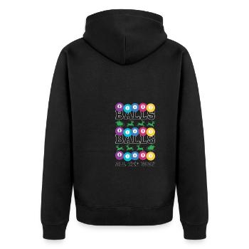 Balls Bingo Shirt Ugly Sweatshirt Christmas Shirt - Unisex Premium Bio Zip Hoodie - Schwarz - Hinten - Nico (187cm)