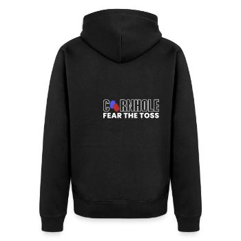 Cornhole Fear The Toss Shirt Gift - Unisex Premium Organic Zip Hoodie - black - Back - Nico (187cm)