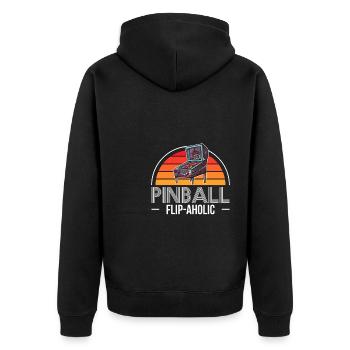 Vintage Retro Pinball Flip-Aholic Chemise - Veste à capuche bio Premium Unisexe - noir - Dos - Nico (187cm)