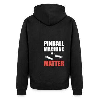Pinball Machine Matter Shirt Flipperautomat - Unisex Premium Bio Zip Hoodie - Schwarz - Hinten - Nico (187cm)