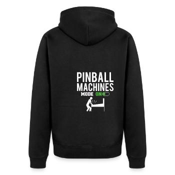 Pinball Machines Mode On Shirt Pinball Machine - Unisex Premium Organic Zip Hoodie - black - Back - Nico (187cm)