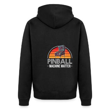 Vintage Retro Pinball Machine Matter - Unisex Premium Bio Zip Hoodie - Schwarz - Hinten - Nico (187cm)