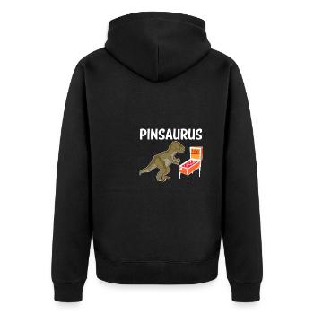 Pinsaurus Shirt Pinball Cadeau Flipper Machine - Veste à capuche bio Premium Unisexe - noir - Dos - Nico (187cm)