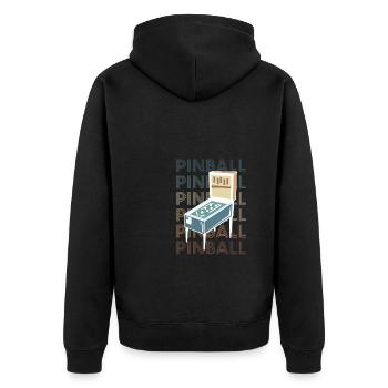Vintage Retro Pinball Shirt Cadeau - Veste à capuche bio Premium Unisexe - noir - Dos - Nico (187cm)