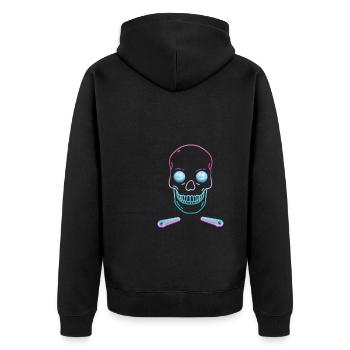 Skull Skull Pinball Shirt Cadeau - Veste à capuche bio Premium Unisexe - noir - Dos - Nico (187cm)