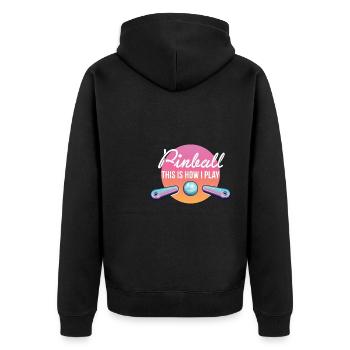 Pinball This Is How I Play Flipperautomat - Unisex Premium Bio Zip Hoodie - Schwarz - Hinten - Nico (187cm)