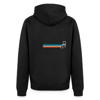 Vintage Retro Pinball Flipperautomat Geschenk - Unisex Premium Bio Zip Hoodie - Schwarz - Hinten - Nico (187cm)