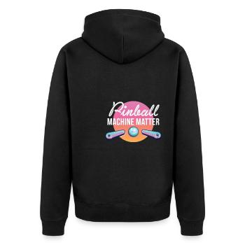 Pinball Machine Matter Shirt Flipperautomat - Unisex Premium Bio Zip Hoodie - Schwarz - Hinten - Nico (187cm)