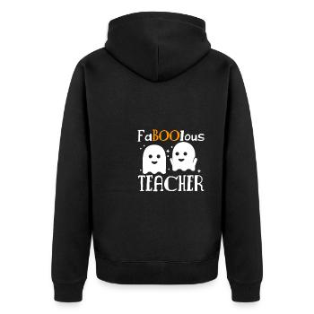FaBOOlous Teacher Lehrer T-Shirt Geschenk - Unisex Premium Bio Zip Hoodie - Schwarz - Hinten - Nico (187cm)