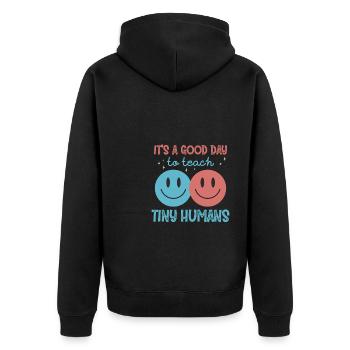 C’est un bon Tay pour enseigner la chemise Tiny Humans - Veste à capuche bio Premium Unisexe - noir - Dos - Nico (187cm)