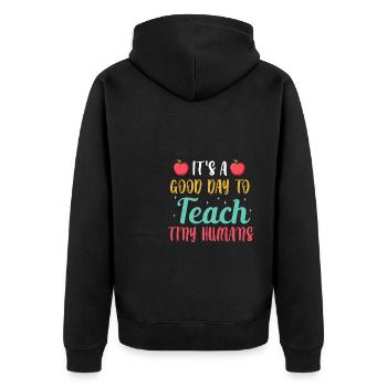 C’est un bon Tay pour enseigner la chemise Tiny Humans - Veste à capuche bio Premium Unisexe - noir - Dos - Nico (187cm)