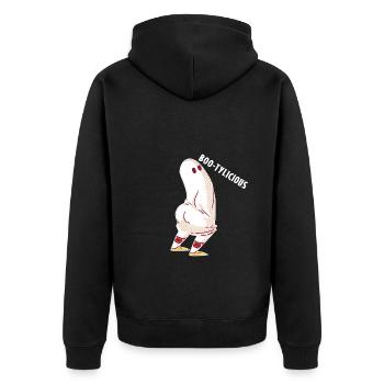 Boo-Tylicous Chemise Fantôme Halloween Fantôme - Veste à capuche bio Premium Unisexe - noir - Dos - Nico (187cm)