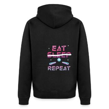 Eat Sleep Flip Repeat Pinball Shirt Cadeau - Veste à capuche bio Premium Unisexe - noir - Dos - Nico (187cm)