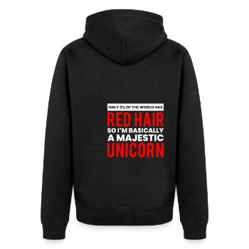 Cadeau cheveux roux Cheveux roux Licorne - Veste à capuche bio Premium Unisexe - noir - Dos - Nico (187cm)