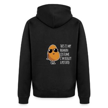 This Is My Human Costume Shirt Gift - Unisex Premium Organic Zip Hoodie - black - Back - Nico (187cm)