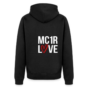 MC1R Love Geschenk Shirt Rote Haare Redhead - Unisex Premium Bio Zip Hoodie - Schwarz - Hinten - Nico (187cm)