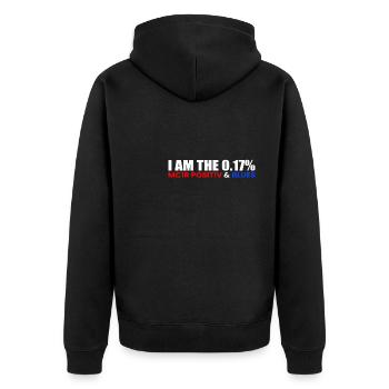 At The 0.17% Redhead & Blue Eyes - Unisex Premium Organic Zip Hoodie - black - Back - Nico (187cm)