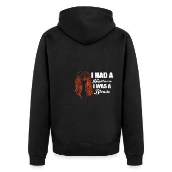 J’ai fait un cauchemar J’étais blonde - Veste à capuche bio Premium Unisexe - noir - Dos - Nico (187cm)