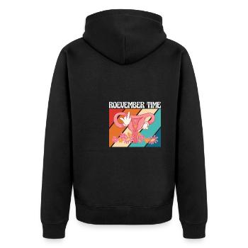 Roevember time Uterus Shirt Geschenk - Unisex Premium Bio Zip Hoodie - Schwarz - Hinten - Nico (187cm)