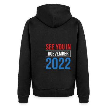 Rendez-vous à Roevember Shirt Gift Féminisme - Veste à capuche bio Premium Unisexe - noir - Dos - Nico (187cm)