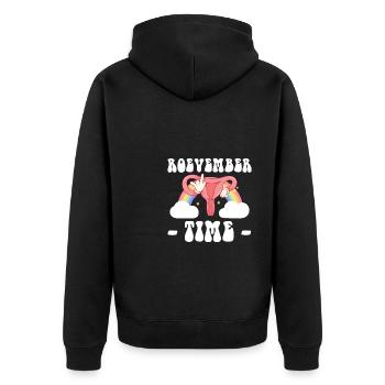Roevember Time Shirt Gift - Unisex Premium Organic Zip Hoodie - black - Back - Nico (187cm)