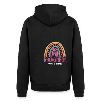 Roevember Vote Time Shirt Geschenk - Unisex Premium Bio Zip Hoodie - Schwarz - Hinten - Nico (187cm)
