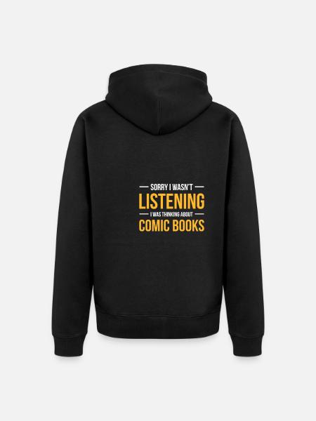 Comic Book Lover Shirt Gift - Unisex Premium Organic Zip Hoodie - black