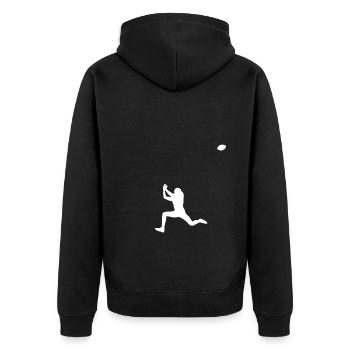 Football Shirt Geschenk Wild Receiver - Unisex Premium Bio Zip Hoodie - Schwarz - Hinten - Nico (187cm)