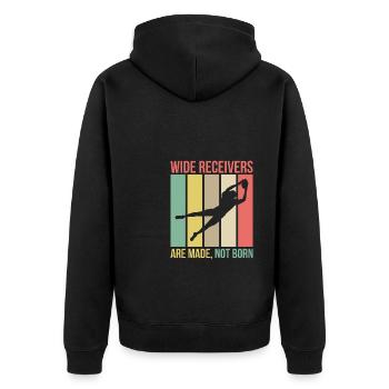 Wild Receiver Are Made Not Born Shirt - Unisex Premium Bio Zip Hoodie - Schwarz - Hinten - Nico (187cm)