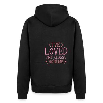 Ive Loved My Class For 100 Days - Unisex Premium Bio Zip Hoodie - Schwarz - Hinten - Nico (187cm)