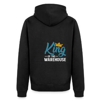 King Of The Warehouse Shirt Magazineur Cadeau - Veste à capuche bio Premium Unisexe - noir - Dos - Nico (187cm)