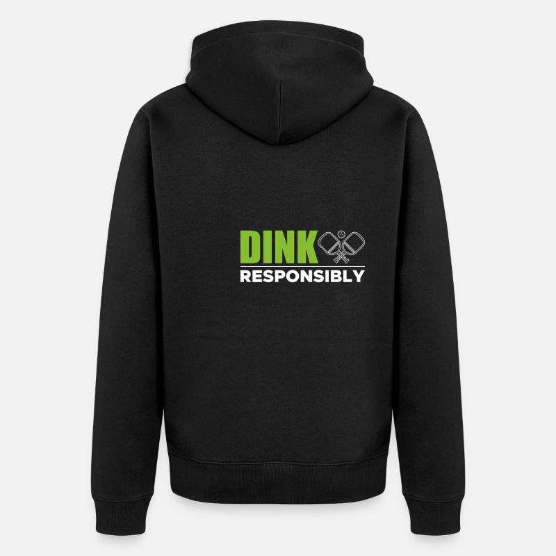 Dink Responsibly Shirt Pickleball - Veste à capuche bio Premium Unisexe - noir