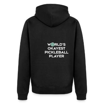 Maillot de joueur de pickleball le plus correct du monde - Veste à capuche bio Premium Unisexe - noir - Dos - Nico (187cm)