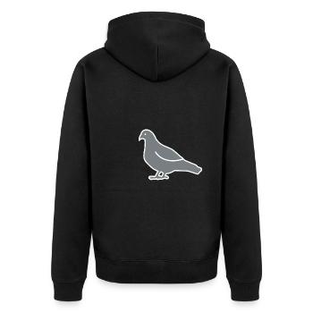 Grey Dove Shirt Gift - Unisex Premium Organic Zip Hoodie - black - Back - Nico (187cm)