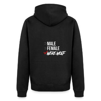 Cadeau de chemise de loup-garou femelle mâle - Veste à capuche bio Premium Unisexe - noir - Dos - Nico (187cm)