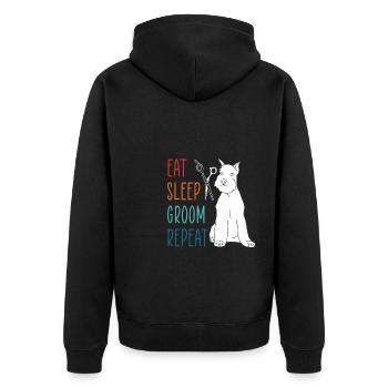 Manger Sommeil Groom Repeat Shirt Chien Coiffeur - Veste à capuche bio Premium Unisexe - noir - Dos - Nico (187cm)