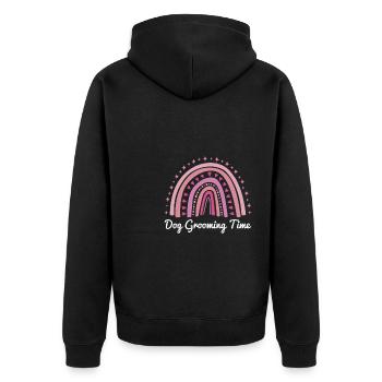 Cadeau de chemise de temps de toilettage pour chien - Veste à capuche bio Premium Unisexe - noir - Dos - Nico (187cm)
